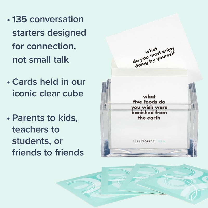 TableTopics Teen Conversation Cards for Teenagers with Their Family & Friends, 135 Fun Questions for Connection at Dinnertime, Hangouts, Game Night, & Classrooms - Image 3